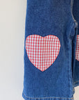 Heart patch denim pants