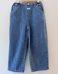 Slashed striped denim pants