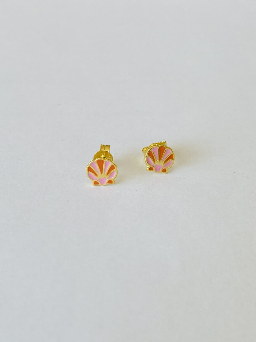 Shell studs soft pink-orange