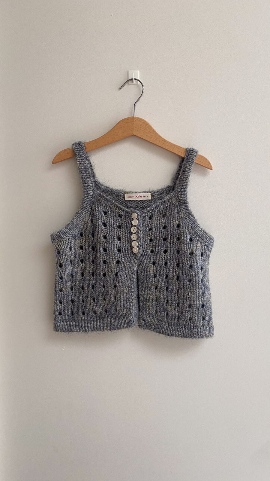 Wool knit vest melange