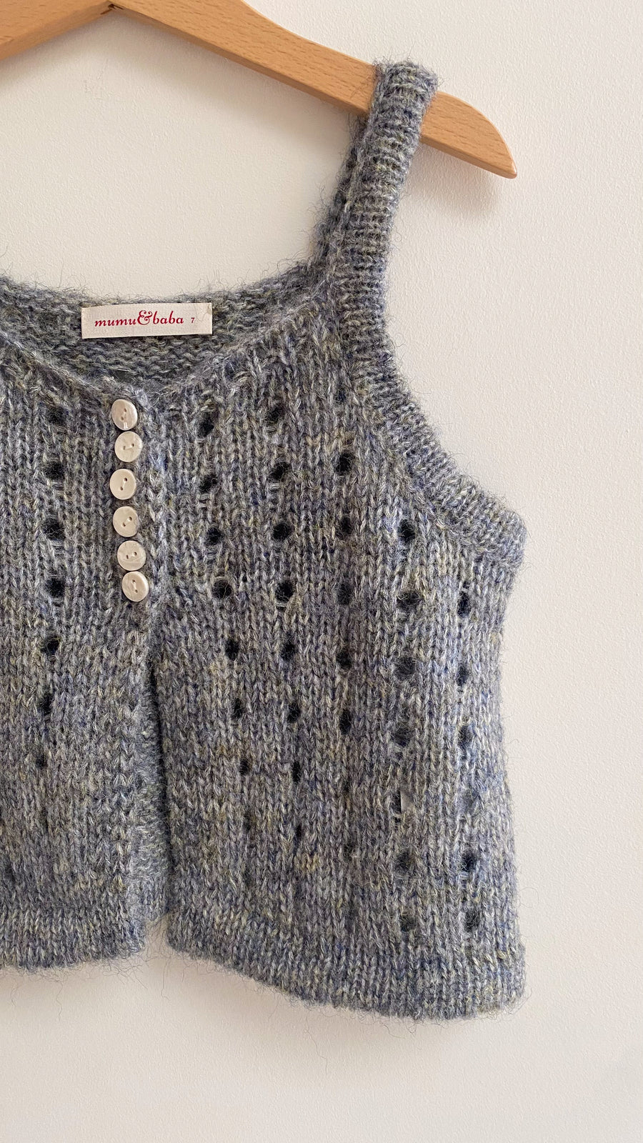 Wool knit vest melange