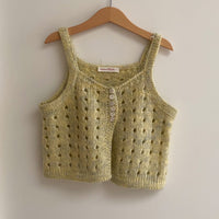 Wool knit vest beige