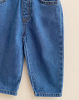 Tapered blue denim pants