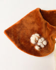 Velvet collar brown cotton