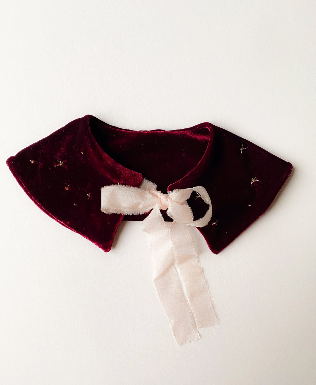 Velvet collar burgundy