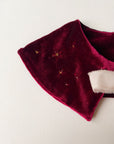 Velvet collar burgundy