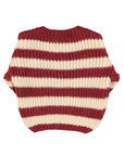 Bordeaux striped knit sweater ( laatste 8y, tailleert als 5/6Y)