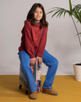 Fleece broek met streepjes