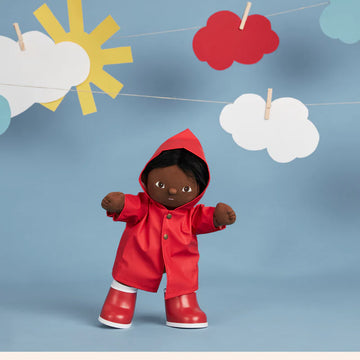 Dinkum doll red raincoat