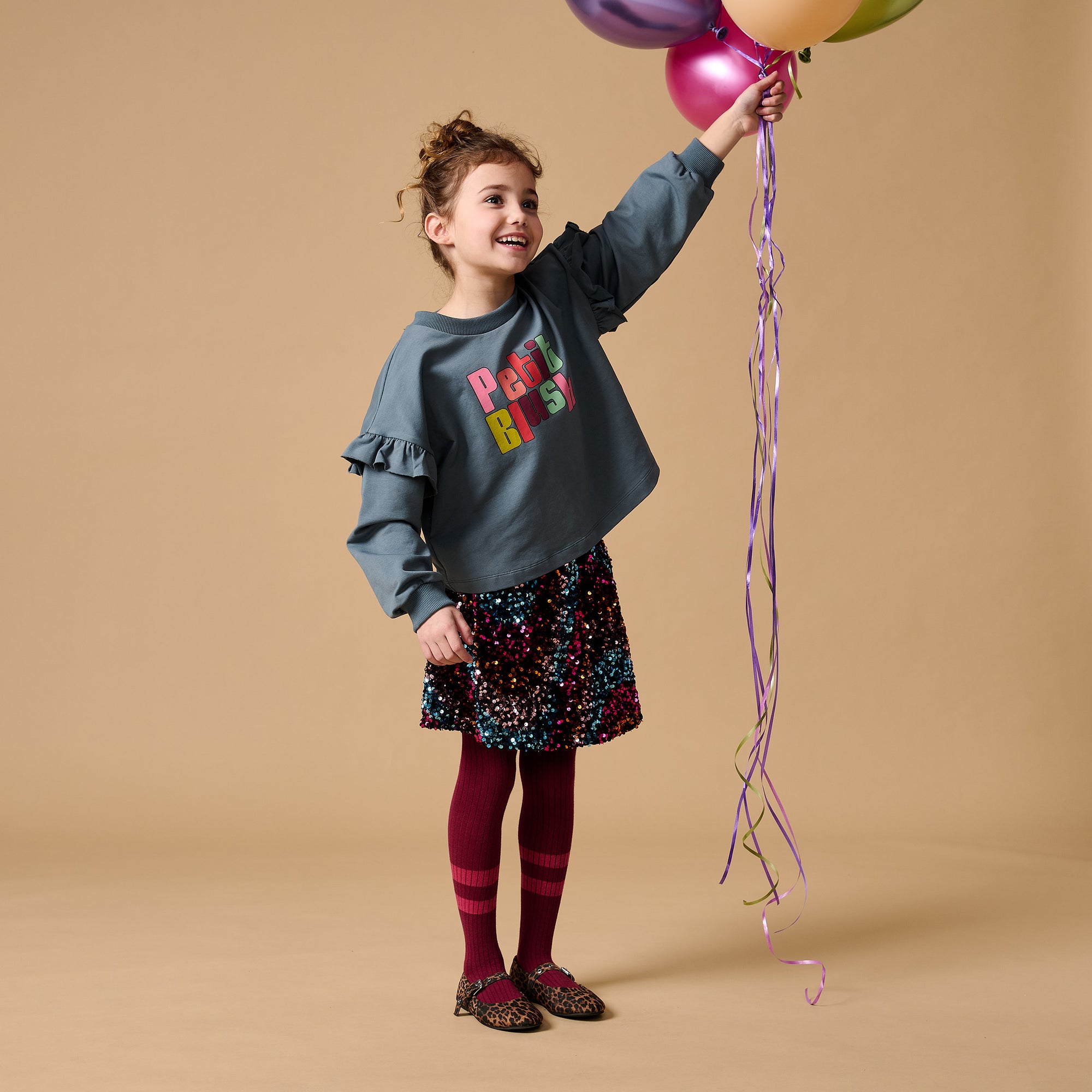 June ruffle sweater - stormy weather