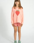 Strawberry collar sweatshirt