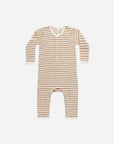 Ribbed baby jumpsuit golden stripes