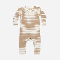 Ribbed baby jumpsuit golden stripes