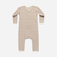 Ribbed baby jumpsuit golden stripes