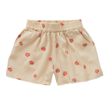 Tencel loose shorts apple print