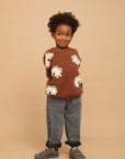 Knit sweater intarsia dogs