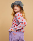 Knit sweater intarsia hearts