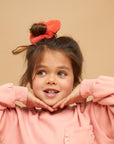 Sweater ruffle pocket peach