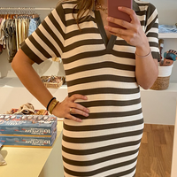 Striped dress khaki