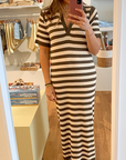 Striped dress khaki