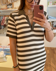 Striped dress khaki