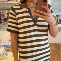 Striped dress khaki