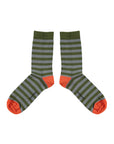 Sock green/blue stripes