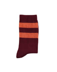Sock bordeaux/orange stripes