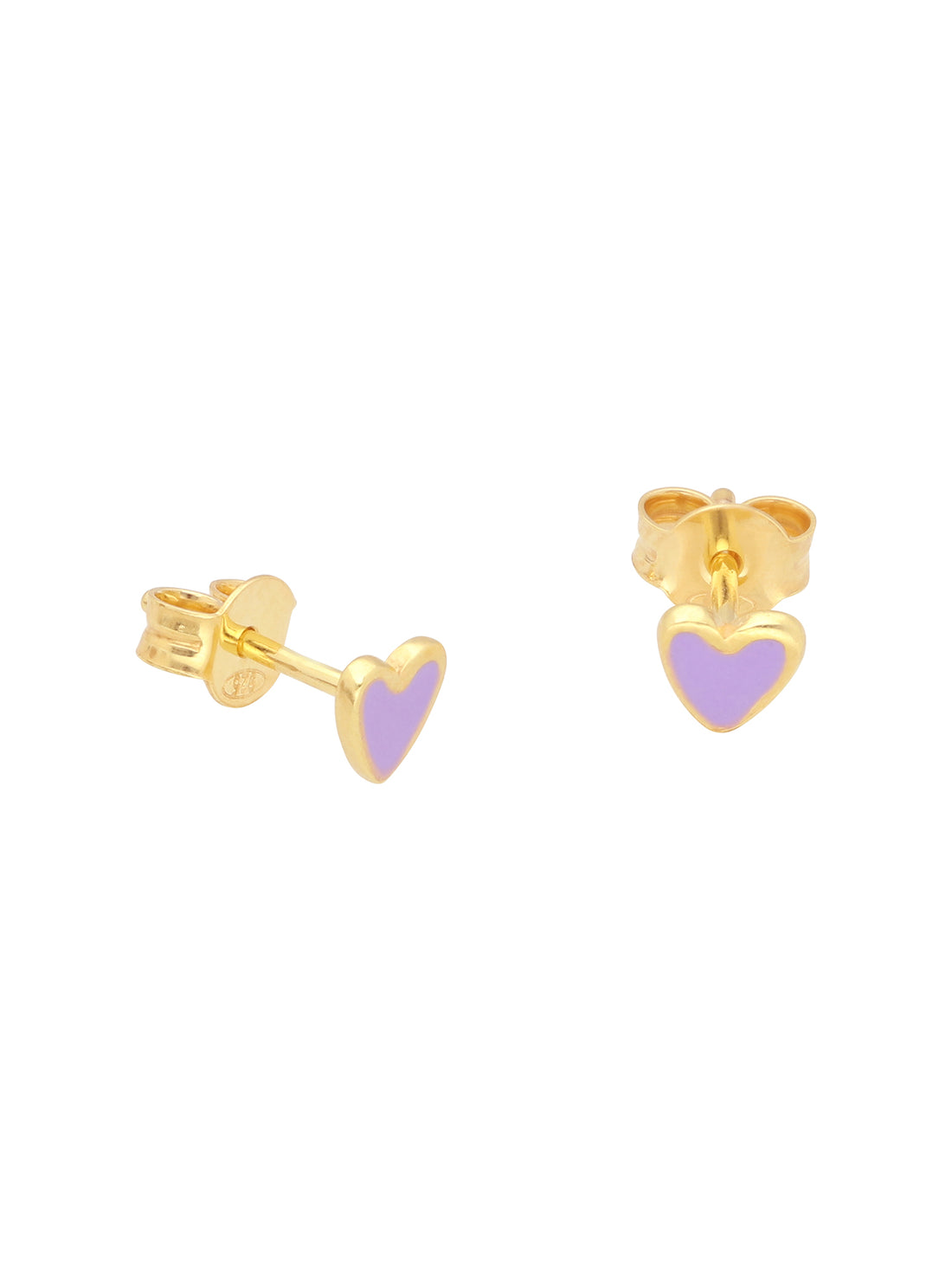 Heart studs lila