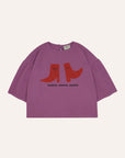 HAPPY BOOTS PURPLE KIDS TSHIRT