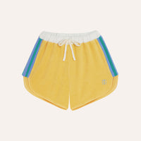 YELLOW COLOR BLOCK KIDS SHORTS