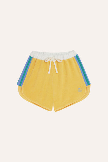 YELLOW COLOR BLOCK KIDS SHORTS