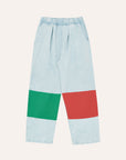 Bicolor Patches Denim Trousers