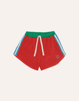 Red Color Block Shorts