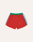 Red Color Block Shorts