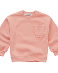 Sweater ruffle pocket peach