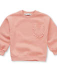Sweater ruffle pocket peach