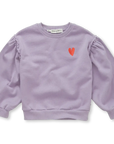 Sweater puff sleeves heart