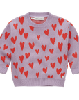 Knit sweater intarsia hearts