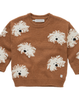 Knit sweater intarsia dogs