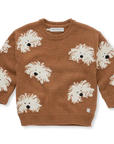 Knit sweater intarsia dogs