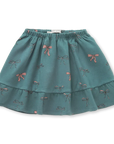 Skirt ruffle bow print
