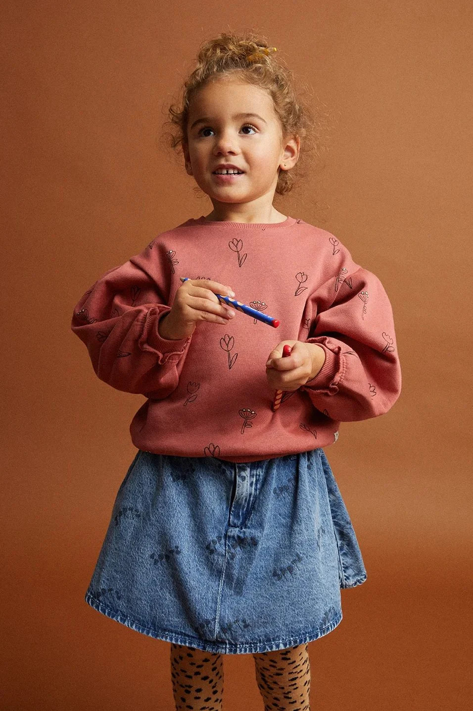 Blue denim skirt