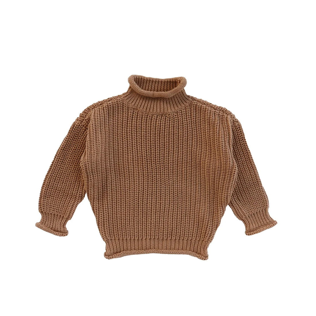 Oversized Turtleneck Sweater Indian tan