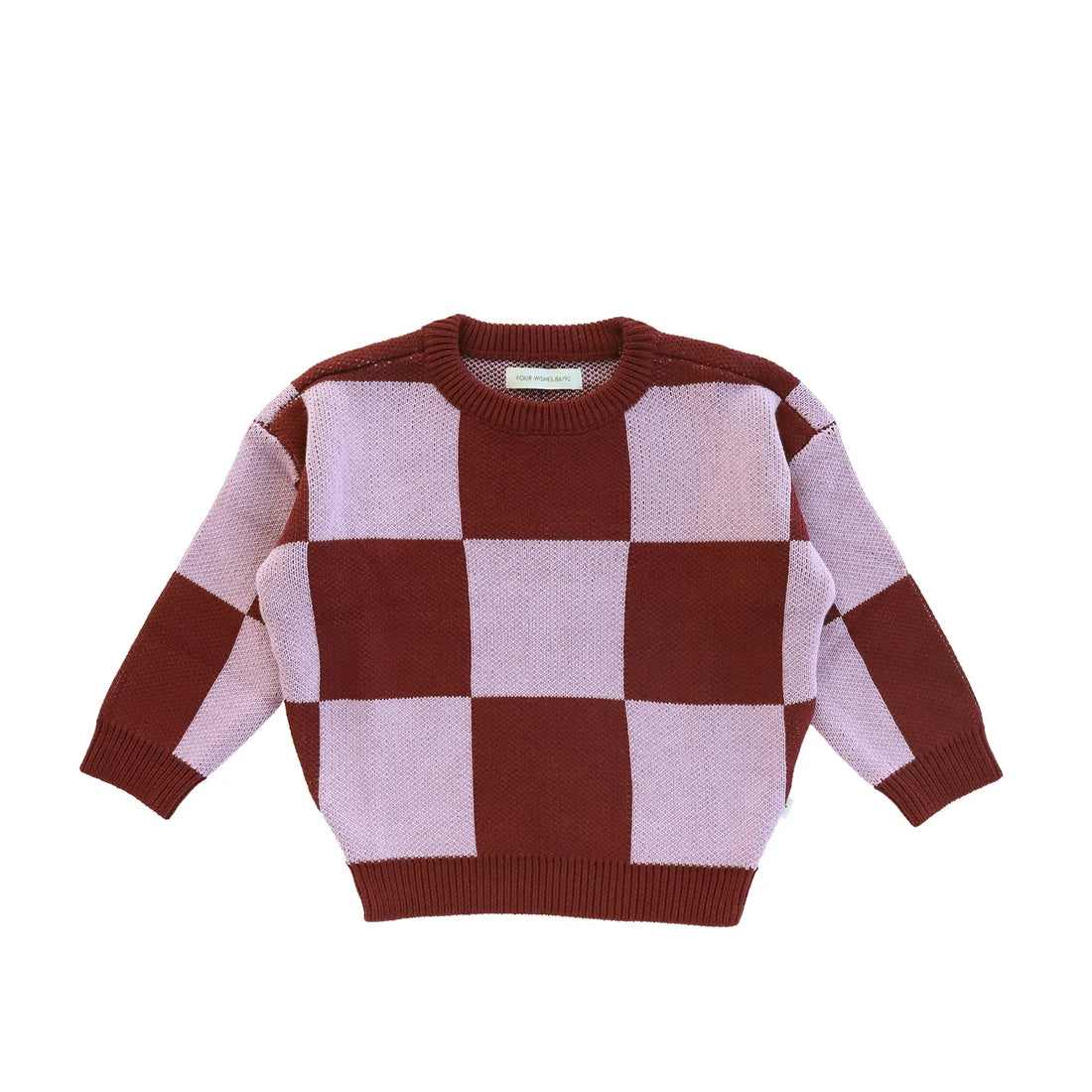 Oversized sweater check magenta