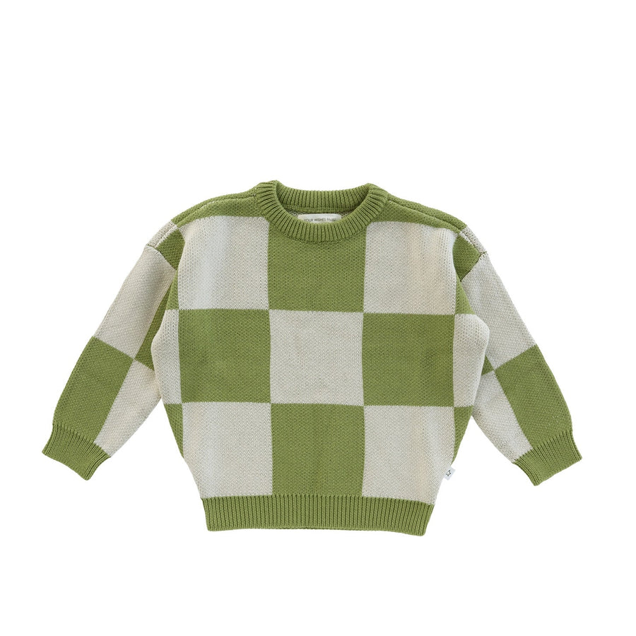 Oversized sweater check green