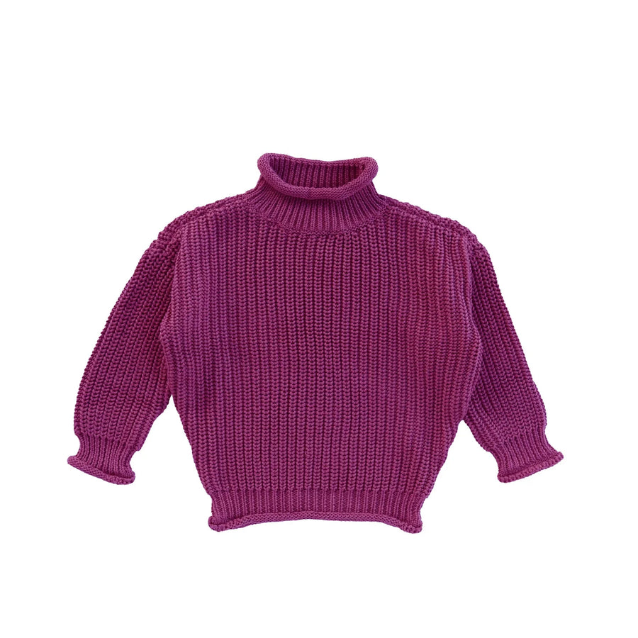 Oversized Turtleneck Sweater Magenta