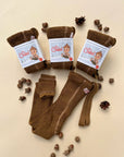 Footless teddy tights - Acorn