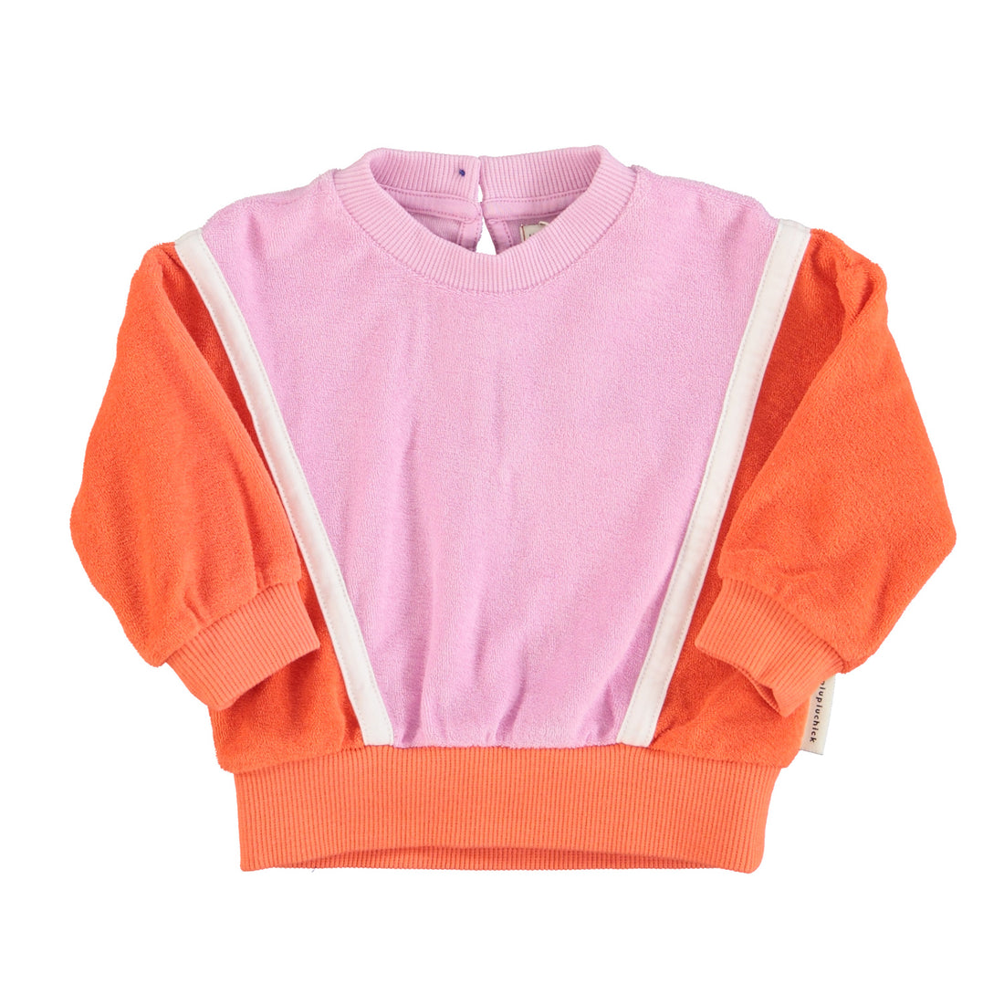 Baby terry Sweater orange & lavender