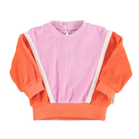 Baby terry Sweater orange & lavender